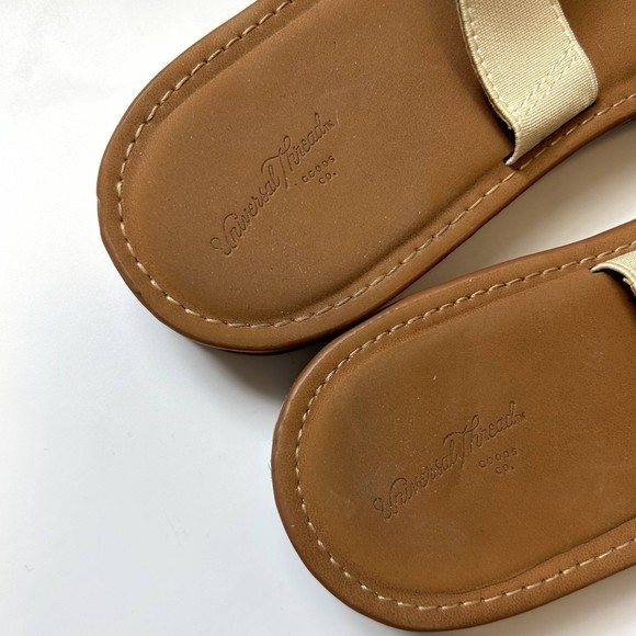 Universal Threads Womens Sandals Size 11 Slip-on Shoe Cream/Tan Solid - Picture 4 of 11